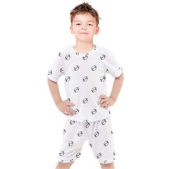 American Football Ball Motif Print Pattern Kids  Tee And Shorts Set by dflcprintsclothing