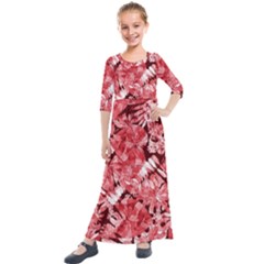 Red Leaves Kids  Quarter Sleeve Maxi Dress by goljakoff