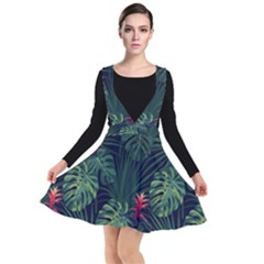 Tropical Flowers Plunge Pinafore Dress by goljakoff