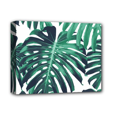 Green Monstera Leaf Deluxe Canvas 14  X 11  (stretched) by goljakoff