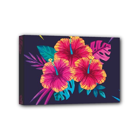 Neon Flowers Mini Canvas 6  X 4  (stretched) by goljakoff