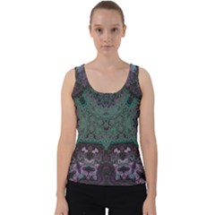 Mandala Corset Velvet Tank Top by MRNStudios