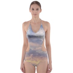 Cloudscape Photo Print Cut-out One Piece Swimsuit by dflcprintsclothing