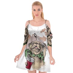 Pug Lover Coffee Cutout Spaghetti Strap Chiffon Dress by EvgeniaEsenina