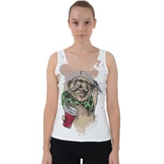 Pug Lover Coffee Velvet Tank Top by EvgeniaEsenina