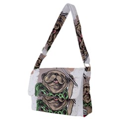 Pug Lover Coffee Full Print Messenger Bag (m) by EvgeniaEsenina