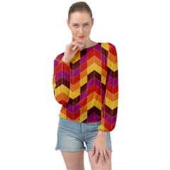 Geometric  Banded Bottom Chiffon Top by Sobalvarro