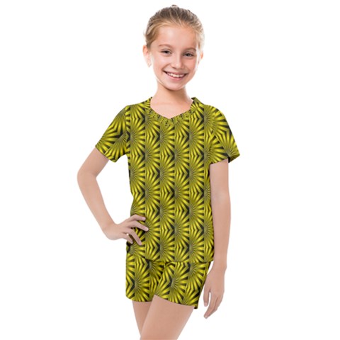 Digital Illusion Kids  Mesh Tee And Shorts Set by Sparkle