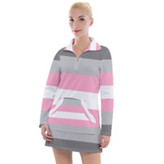 Demigirl Pride Flag Lgbtq Women s Long Sleeve Casual Dress by lgbtnation