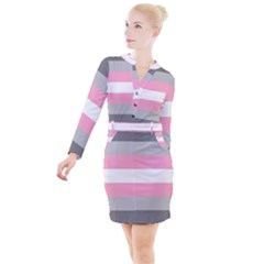 Demigirl Pride Flag Lgbtq Button Long Sleeve Dress by lgbtnation