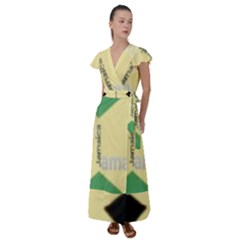 Jamaica, Jamaica  Flutter Sleeve Maxi Dress by Janetaudreywilson