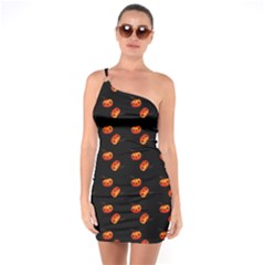 Kawaii Pumpkin Black One Soulder Bodycon Dress by vintage2030