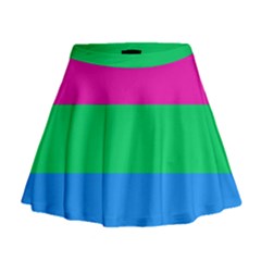 Polysexual Pride Flag Lgbtq Mini Flare Skirt by lgbtnation