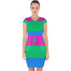 Polysexual Pride Flag Lgbtq Capsleeve Drawstring Dress  by lgbtnation