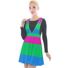 Polysexual Pride Flag Lgbtq Plunge Pinafore Velour Dress by lgbtnation