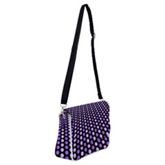 Purple And Pink Dots Pattern, Black Background Shoulder Bag With Back Zipper by Casemiro