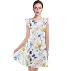 Summer Flowers Pattern Tie Up Tunic Dress by goljakoff