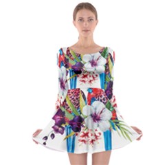 Tropical Parrots Long Sleeve Skater Dress by goljakoff