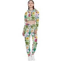 Jungle Birds Cropped Zip Up Lounge Set by goljakoff