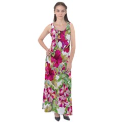 Rose Blossom Sleeveless Velour Maxi Dress by goljakoff