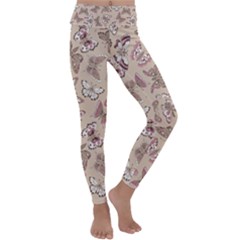 Butterflies Kids  Lightweight Velour Classic Yoga Leggings by goljakoff
