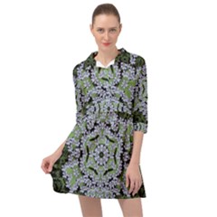 Calm In The Flower Forest Of Tranquility Ornate Mandala Mini Skater Shirt Dress by pepitasart