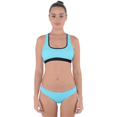 Arctic Blue & Black -  Cross Back Hipster Bikini Set by FashionLane