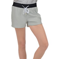 Silver Cloud Grey & Black - Velour Lounge Shorts by FashionLane