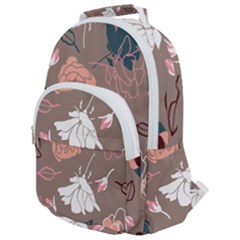 Rose -01 Rounded Multi Pocket Backpack by LakenParkDesigns