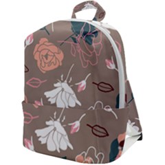 Rose -01 Zip Up Backpack by LakenParkDesigns