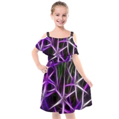 Neurons Brain Cells Imitation Kids  Cut Out Shoulders Chiffon Dress by HermanTelo