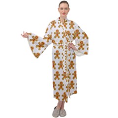 Gingerbread Men Maxi Velour Kimono by Mariart