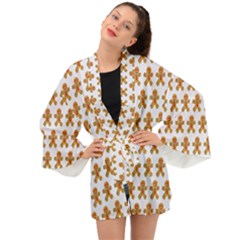 Gingerbread Men Long Sleeve Kimono by Mariart