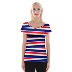 Patriotic Ribbons Cap Sleeve Top by Mariart