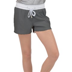 Beluga Grey & White - Velour Lounge Shorts by FashionLane