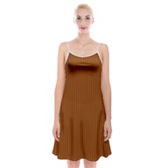 Rusty Orange & White - Spaghetti Strap Velvet Dress by FashionLane