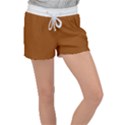 Rusty Orange & White - Velour Lounge Shorts View1