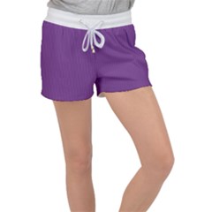 Eminence Purple & White - Velour Lounge Shorts by FashionLane