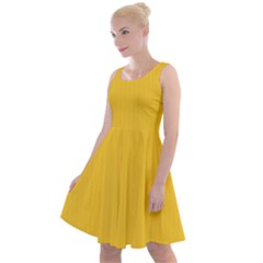 Dandelion Yellow & White - Knee Length Skater Dress by FashionLane