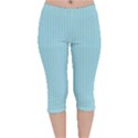 Blizzard Blue & Black - Velvet Capri Leggings  View1