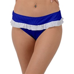 Admiral Blue & White - Frill Bikini Bottom by FashionLane