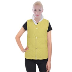 Ceylon Yellow & White - Women s Button Up Vest by FashionLane