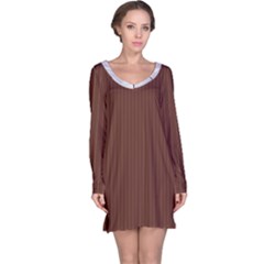 Emperador Brown & White - Long Sleeve Nightdress by FashionLane