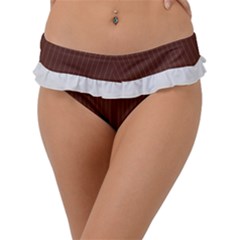 Emperador Brown & White - Frill Bikini Bottom by FashionLane