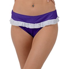 Spanish Violet & White - Frill Bikini Bottom by FashionLane