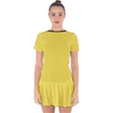 Maize Yellow & Black - Drop Hem Mini Chiffon Dress View1