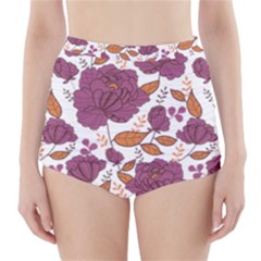 Rose Flowers High-waisted Bikini Bottoms by goljakoff