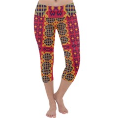 Shapes In Retro Colors2                                                            Capri Yoga Leggings by LalyLauraFLM