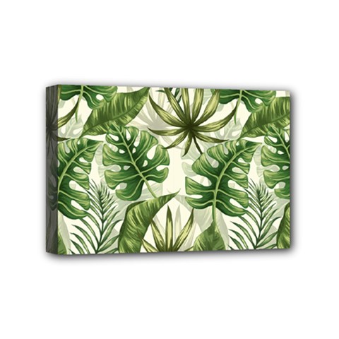 Green Leaves Mini Canvas 6  X 4  (stretched) by goljakoff