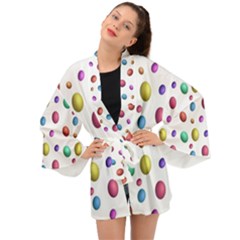 Egg Easter Texture Colorful Long Sleeve Kimono by HermanTelo